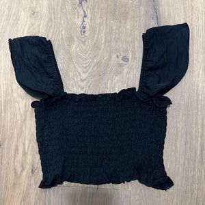 Black SHEIN ruffled trim top.